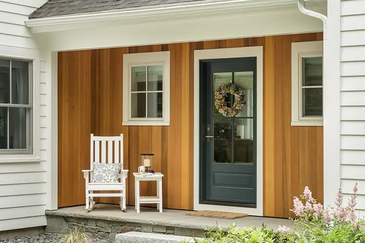 Renovated white Colonial home with cedar entry on Acorn Lane in Scarborough, Maine