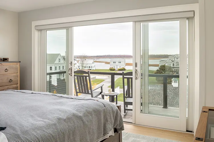 Custom wet bar with beverage fridge – Driftwood Lane, Pine Point Beach, Maine