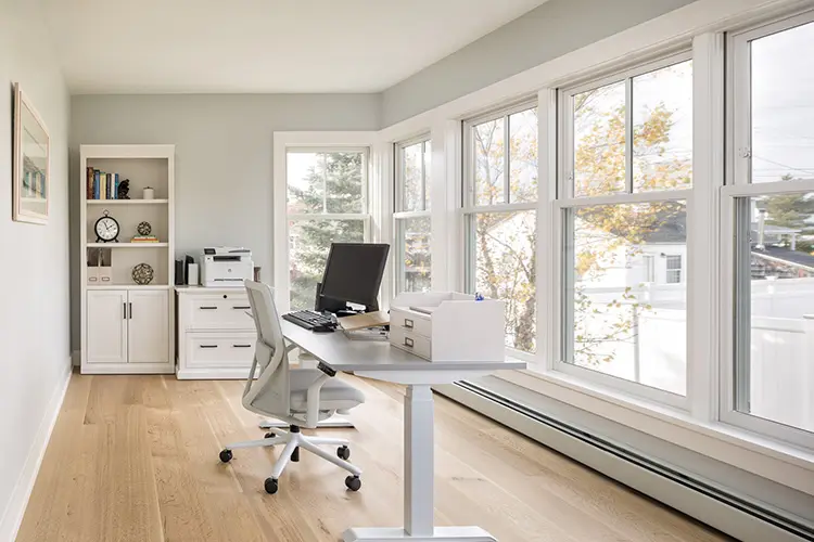 Home office with marsh views – Driftwood Lane, Pine Point Beach, Maine